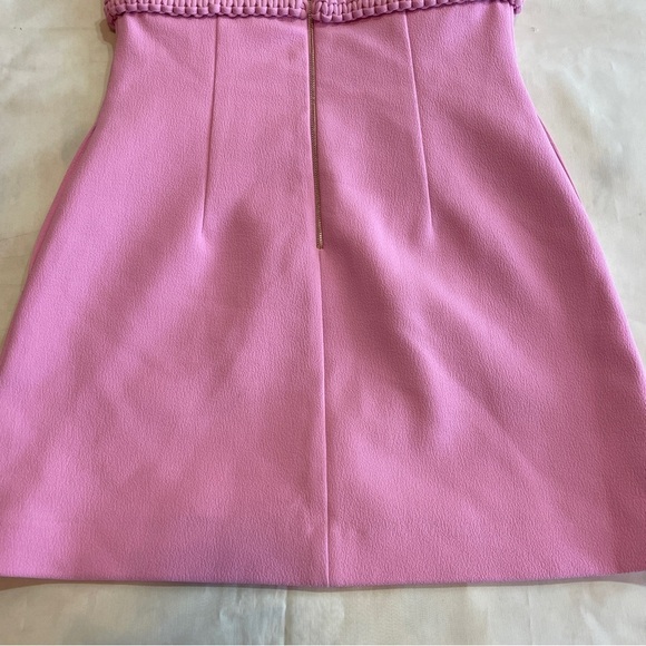 Rebecca Vallance- Pink Square Neck Braid Detail Rochelle Mini Dress Size 6 - Picture 10 of 12